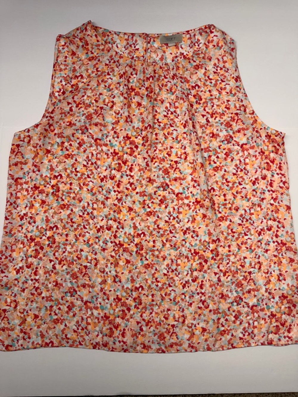 LOFT Multicolor Floral Sleeveless Camisole — Coral, Red & Aqua